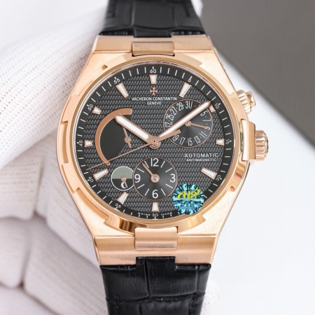 TWA出品 江诗丹顿纵横四海系列47450多功能男士机械腕表 采用复刻版1222—SC型机芯 完美融合动力显示 昼夜显示 日期 和双时区等功能 尺寸42mmX13.5mm