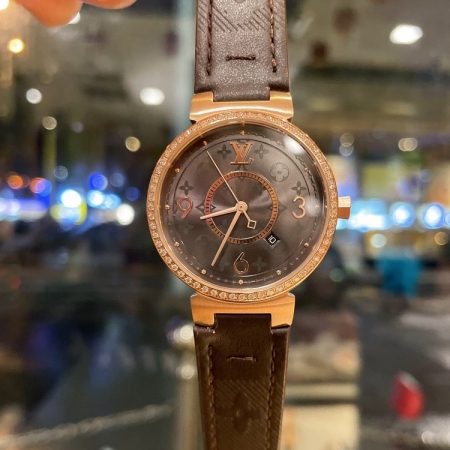 LV超神之作 TAMBOUR SLIM系列女士时尚瑞士石英腕表 尺寸34mm