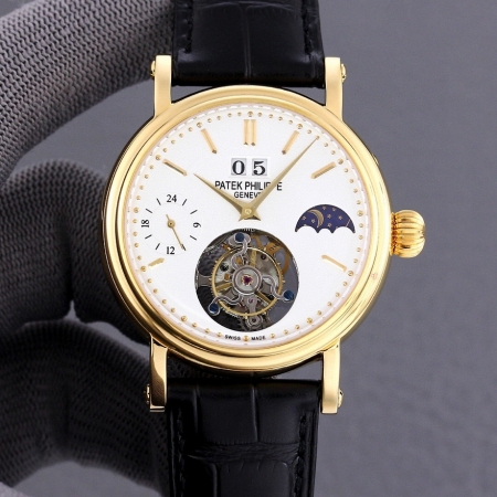 百达翡丽（Patek Philippe）月相星辰顶级手动同轴陀飞轮腕表  尺寸4...